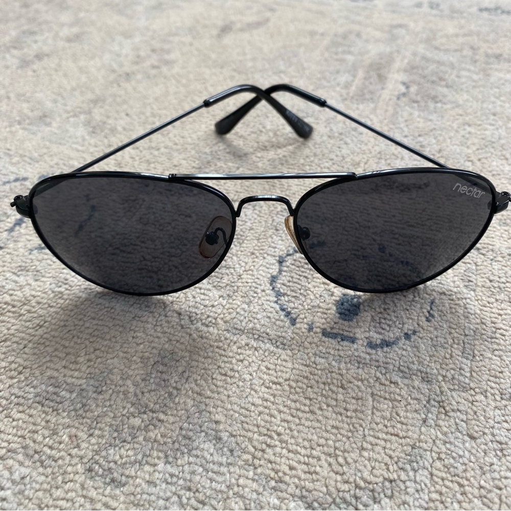 Nectar Black Kitty Hawk Aviator Sunglasses Women's